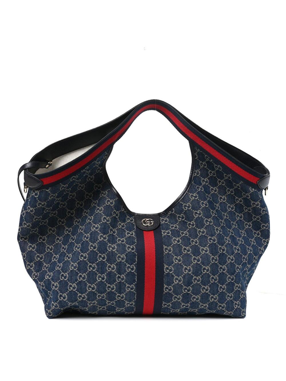 Gucci Denim Gg Web Large Giglio Tote #364261G21B